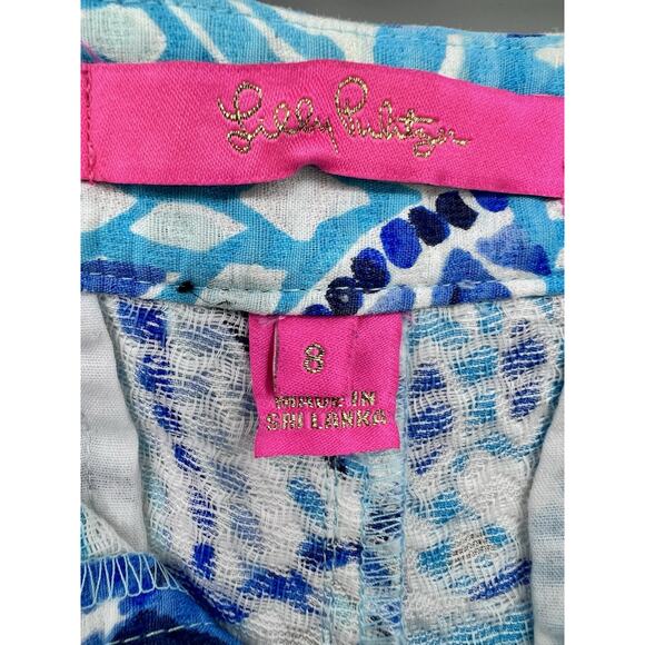 Lilly Pulitzer Adie Shorts Half Shell turquoise blue sea shells summer preppy 8 - Picture 5 of 10